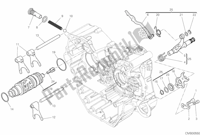 Wszystkie części do Krzywka Zmiany Biegów - Widelec Ducati Scrambler 1100 PRO 2020